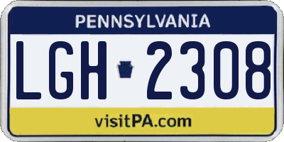 PA license plate LGH2308