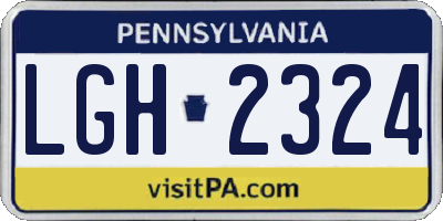 PA license plate LGH2324