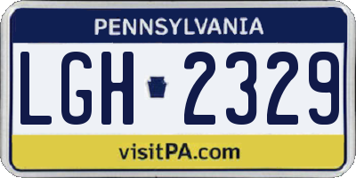 PA license plate LGH2329