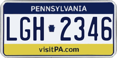 PA license plate LGH2346