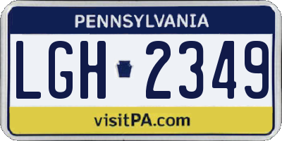 PA license plate LGH2349