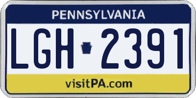 PA license plate LGH2391