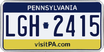 PA license plate LGH2415