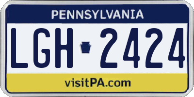 PA license plate LGH2424