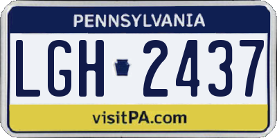 PA license plate LGH2437
