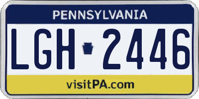 PA license plate LGH2446