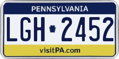 PA license plate LGH2452