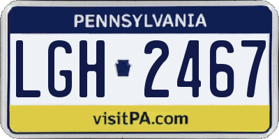 PA license plate LGH2467