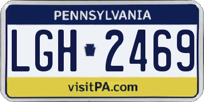 PA license plate LGH2469