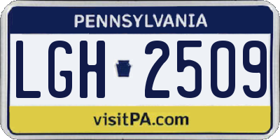 PA license plate LGH2509