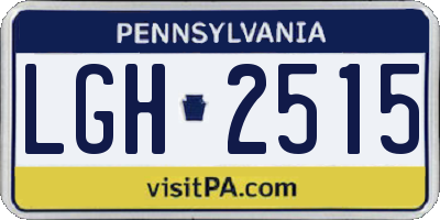 PA license plate LGH2515