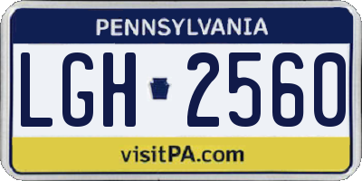 PA license plate LGH2560