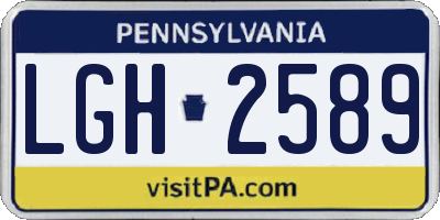 PA license plate LGH2589
