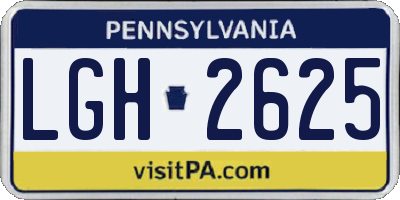 PA license plate LGH2625
