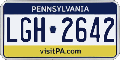 PA license plate LGH2642