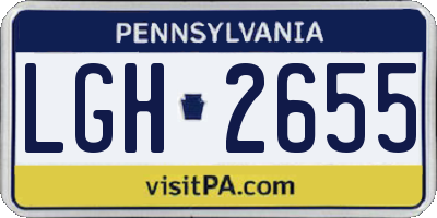 PA license plate LGH2655