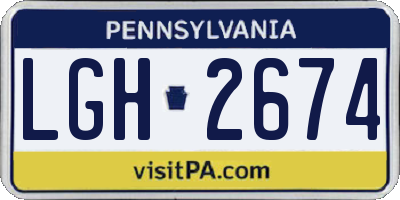PA license plate LGH2674
