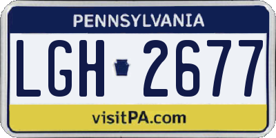 PA license plate LGH2677