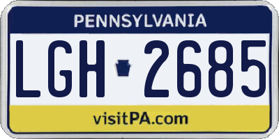 PA license plate LGH2685