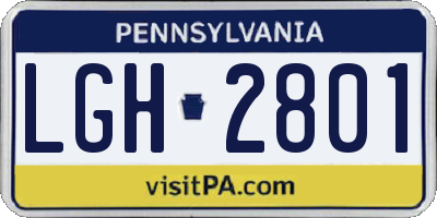 PA license plate LGH2801