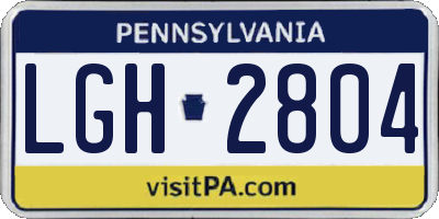 PA license plate LGH2804