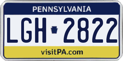 PA license plate LGH2822