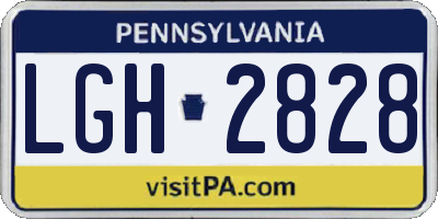 PA license plate LGH2828