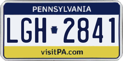 PA license plate LGH2841