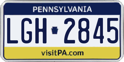 PA license plate LGH2845