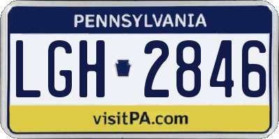PA license plate LGH2846