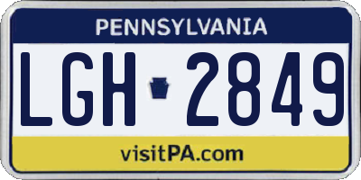 PA license plate LGH2849