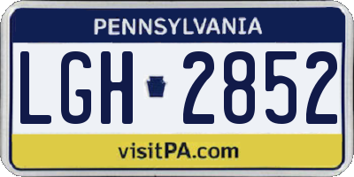 PA license plate LGH2852