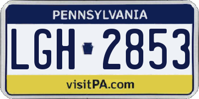 PA license plate LGH2853