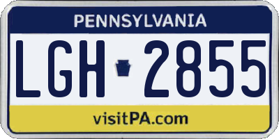 PA license plate LGH2855