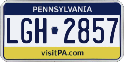 PA license plate LGH2857