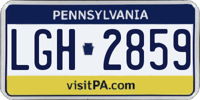 PA license plate LGH2859