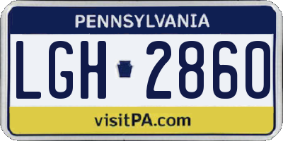 PA license plate LGH2860