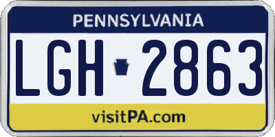 PA license plate LGH2863