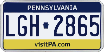 PA license plate LGH2865