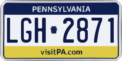 PA license plate LGH2871