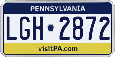PA license plate LGH2872