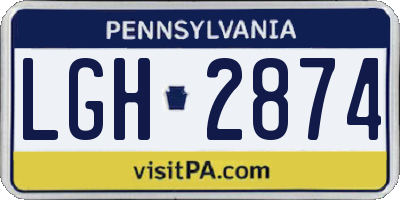 PA license plate LGH2874