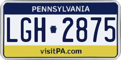 PA license plate LGH2875