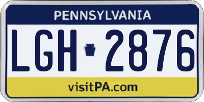 PA license plate LGH2876