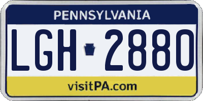 PA license plate LGH2880