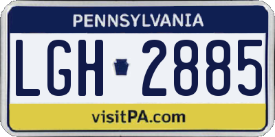 PA license plate LGH2885