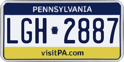 PA license plate LGH2887