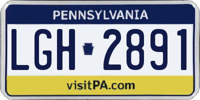PA license plate LGH2891