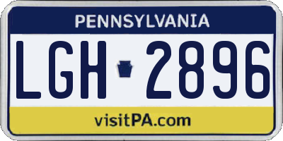 PA license plate LGH2896
