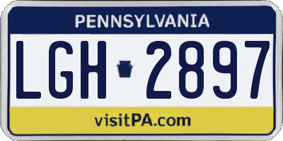 PA license plate LGH2897